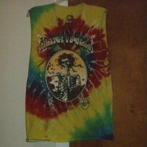 Ripple Junction Grateful Dead Multi Color Tie Dye Die Tee T Shirt Top Upcycled L